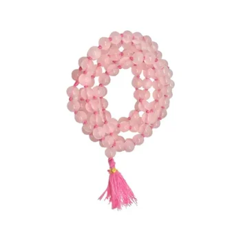 Rose Quartz Mala (गुलाबी पत्थर माला)