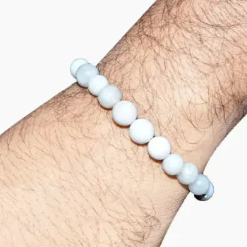 Safed Hakik Bracelet, white hakik bracelet, White Agate Bracelet, सफ़ेद हकीक ब्रेसलेट
