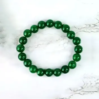 Small Green Hakik Bracelet, Small Hare Hakik Bracelet, Green Agate Bead Bracelet, हरा हकीक ब्रेसलेट