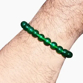 Small Green Hakik Bracelet, Small Hare Hakik Bracelet, Green Agate Bead Bracelet, हरा हकीक ब्रेसलेट