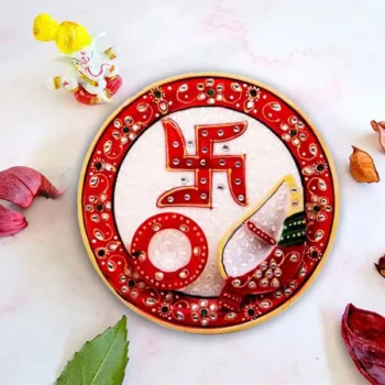 Swastik Shaped Pooja Thali (पूजा थाली)