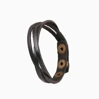 Kala Leather Band, black leather bracelet, काला ब्रेसलेट