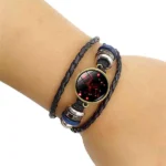 Kark Rashi Bracelet, Cancer Zodiac Sign Bracelet, Cancer Leather Bracelet, कर्क राशि ब्रेसलेट