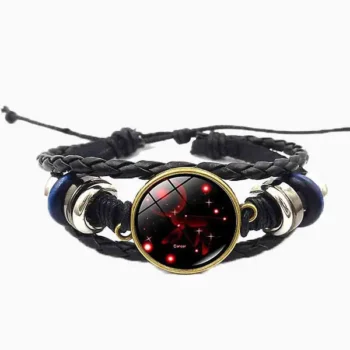 Kark Rashi Bracelet, Cancer Zodiac Sign Bracelet, Cancer Leather Bracelet, कर्क राशि ब्रेसलेट