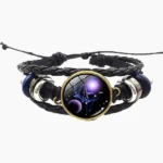 Libra Leather Bracelet, Tula Rashi Bracelet, Libra Zodiac Sign Bracelet, तुला राशि ब्रेसलेट