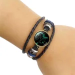 Sagittarius Leather Bracelet, Dhanu Rashi Bracelet, Sagittarius Zodiac Sign Bracelet, धनु राशि ब्रेसलेट