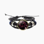 Scorpio Leather Bracelet, Vrishchik Rashi Bracelet, Scorpio Zodiac Sign Bracelet, वृश्चिक राशि ब्रेसलेट