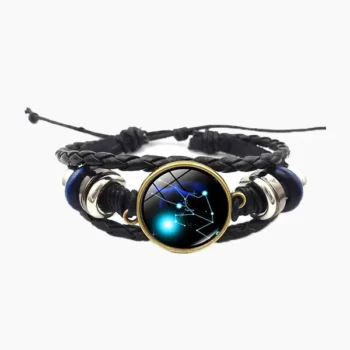 Taurus Leather Bracelet, Vrishabha Rashi Bracelet, Taurus Zodiac Sign Bracelet, वृषभ राशि ब्रेसलेट