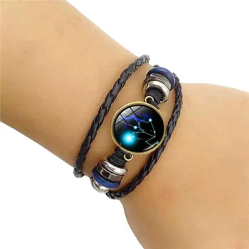 Taurus Leather Bracelet, Vrishabha Rashi Bracelet, Taurus Zodiac Sign Bracelet, वृषभ राशि ब्रेसलेट