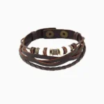 कांस्य चमड़ी कि रस्सी ब्रेसलेट, Bronze Leather Bracelet, Brown Multilayer Bracelet