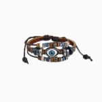 Multilayer Evil Eye Bracelet, Evil Eye Leather Bracelet, ईविल आई ब्रेसलेट