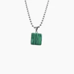 Malachite Square Stone Pendant (मैलाकाइट लॉकेट)