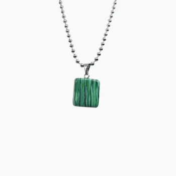 Malachite Square Stone Pendant (मैलाकाइट लॉकेट)