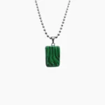 Malachite Square Stone Pendant (मैलाकाइट लॉकेट)
