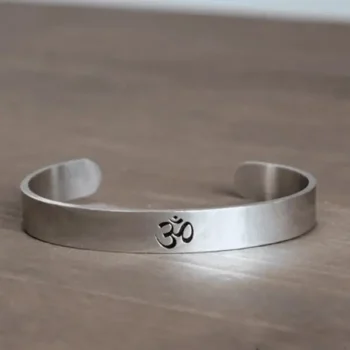 Om Silver Bangle, Om Silver Bracelet, Om Silver Kada, ॐ सिल्वर ब्रेसलेट