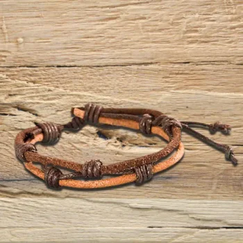 Rope Leather Bracelet, चमड़े की रस्सी ब्रेसलेट, Stylish Leather Bracelet