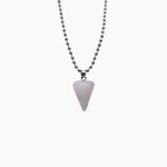 Rose Quartz Conical Pendant (रोज क्वॉर्ट्स लॉकेट)
