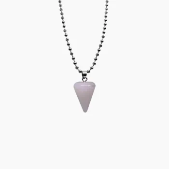 Rose Quartz Conical Pendant (रोज क्वॉर्ट्स लॉकेट)