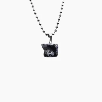 Snowflake Obsidian Stone Pendant (स्नोफ्लैक लॉकेट)