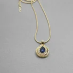 Vintage Blue Stone Pendant (स्टोन लॉकेट)