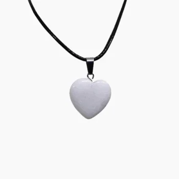 White Stone Heart Pendant (दिल लॉकेट)