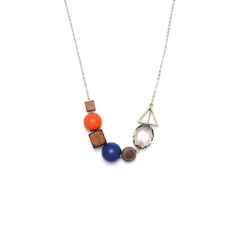 Wood Beads Crystal Pendant (लकड़ी लॉकेट)