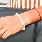 Crystal Bracelet, White Round Bead Bracelet, स्फटिक ब्रेसलेट