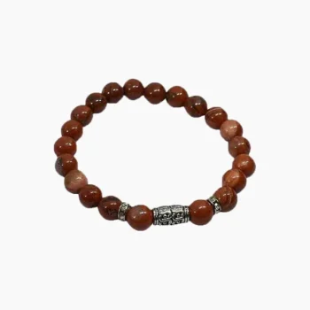 Jasper Stone Silver Bracelet, Jasper Stone Bracelet, Red Jasper Bead Bracelet, जैस्पर स्टोन ब्रेसलेट