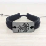 Sagittarius Zodiac Leather Bracelet, Dhanu Rashi Leather Bracelet, sagittarius zodiac bracelet, धनु राशि ब्रेसलेट