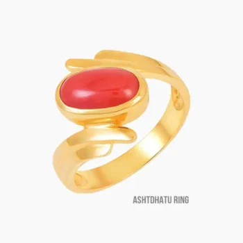 Coral Stone Ring (मूंगा स्टोन अंगूठी)