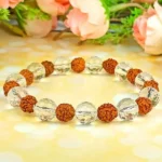Rudraksha Bead Sphatik Bracelet, Rudraksha Bead Crystal Bracelet, Rudraksha Bead Sphatik Bracelet, Crystal Rudraksh Bracelet, स्फटिक रुद्राक्ष ब्रेसलेट