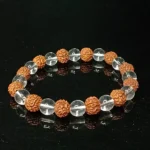 Rudraksha Bead Sphatik Bracelet, Rudraksha Bead Crystal Bracelet, Rudraksha Bead Sphatik Bracelet, Crystal Rudraksh Bracelet, स्फटिक रुद्राक्ष ब्रेसलेट