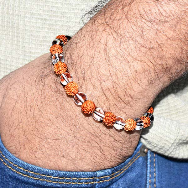 Buy Rudraksha bracelet with Om charm Free Size  Vaidik Online
