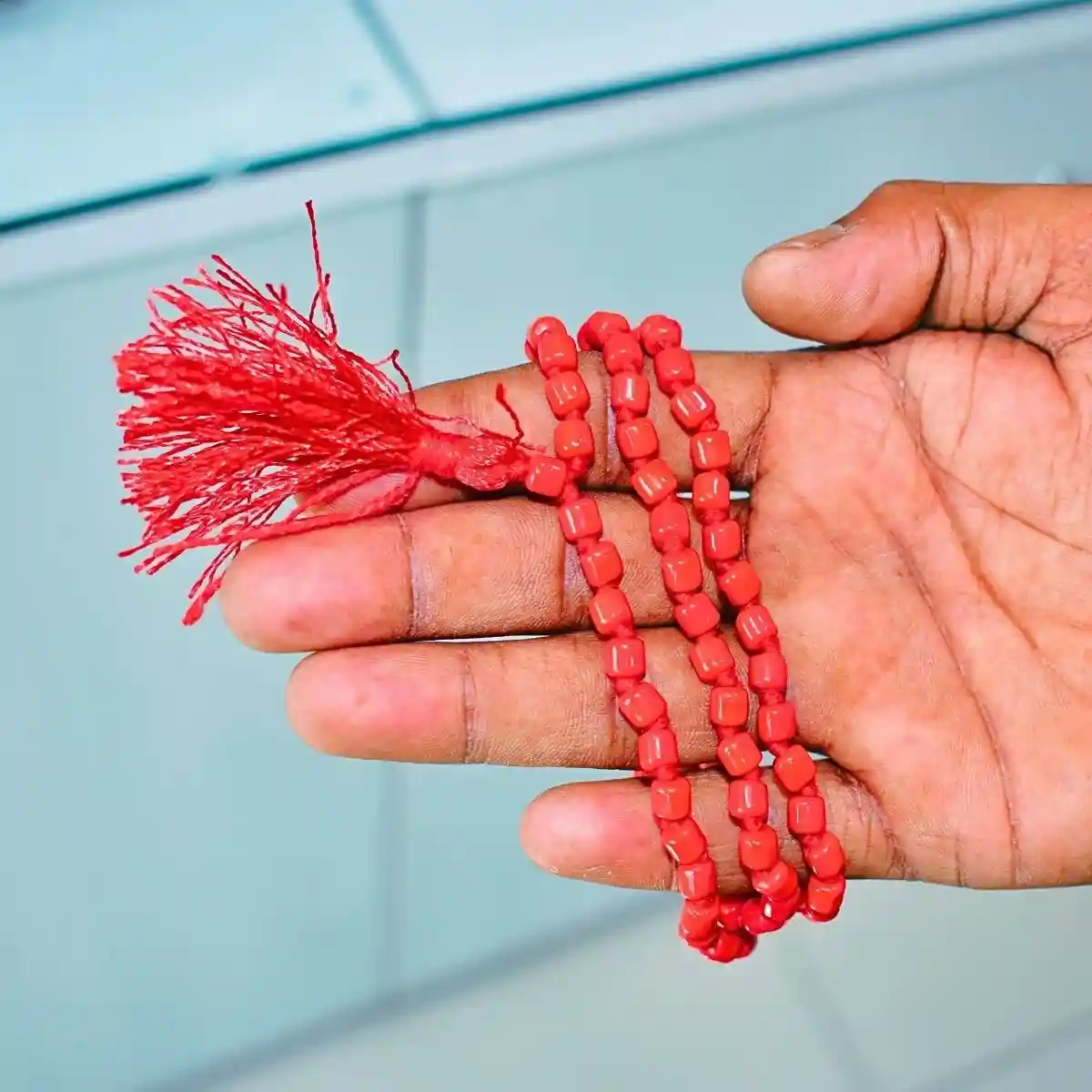 Lal Munga Mala 2 Lal Munga Mala, Orange Coral Rosary, मूंगा माला