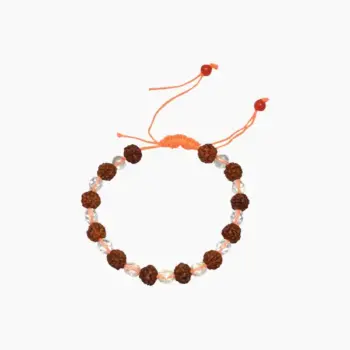 Rudraksha Bead Bracelet, Small Sphatik Rudraksha Bracelet, Rudraksha Crystal Bracelet, रुद्राक्ष स्फटिक ब्रेसलेट