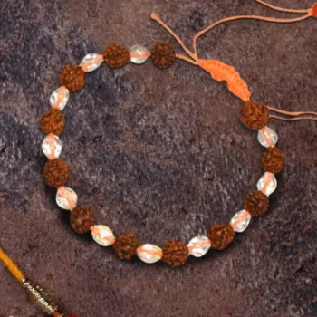 Rudraksha Bead Bracelet, Small Sphatik Rudraksha Bracelet, Rudraksha Crystal Bracelet, रुद्राक्ष स्फटिक ब्रेसलेट