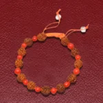 Coral Bead Bracelet, Coral Mala, Rudraksha Munga Bracelet, रुद्राक्ष मूंगा ब्रेसलेट