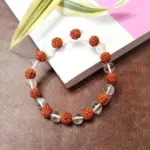 Sphatik Bead Rudraksha Bracelet, Rudraksha Bead Crystal Bracelet, Rudraksha Sphatik Bracelet, रुद्राक्ष स्फटिक ब्रेसलेट