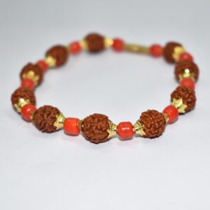 Stylish Rudraksha Munga Bracelet (रुद्राक्ष मूंगा ब्रेसलेट) | Buy Online