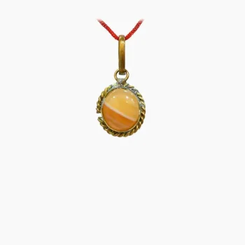Yellow Hakik Pendant (पीला हकीक लाकेट)