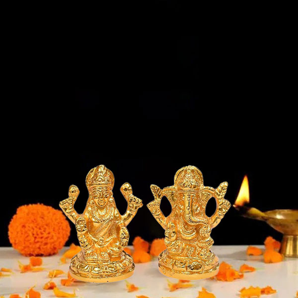 Laxmi Ganesh Brass Statue