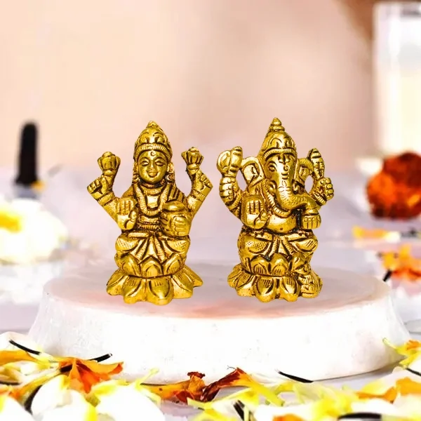 Laxmi Ganesh Brass Statue