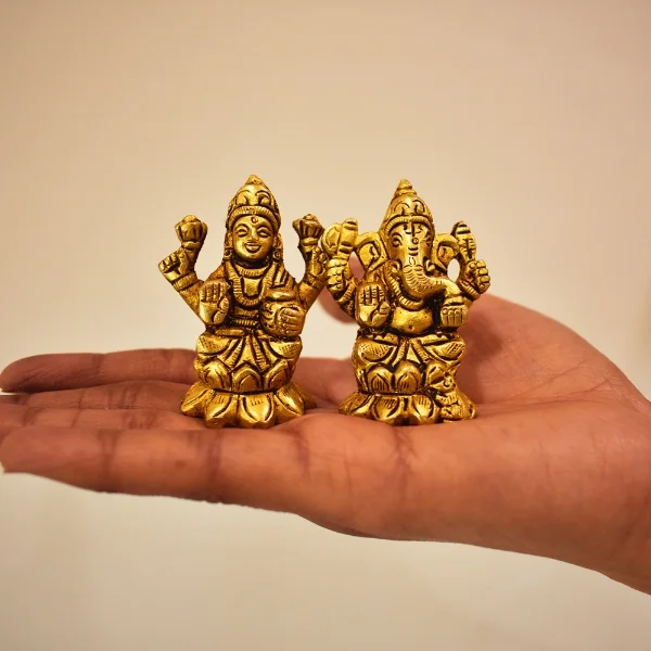 Laxmi Ganesh Brass Statue