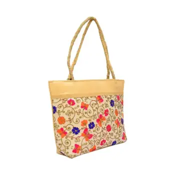 Orange Pink Jute Bag (पिंक जूट बैग)