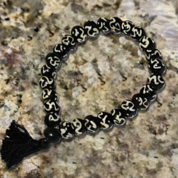 Om Bracelet, ॐ ब्रेसलेट, Energized Om Bead Bracelet