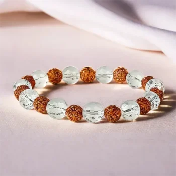 Rudraksha Sphatik Bracelet, Rudraksh Crystal Bracelet, रुद्राक्ष स्फटिक ब्रेसलेट