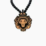 Lion Face Black Pendant (शेर मुख कवच)