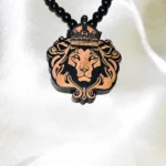 Lion Face Black Pendant (शेर मुख कवच)
