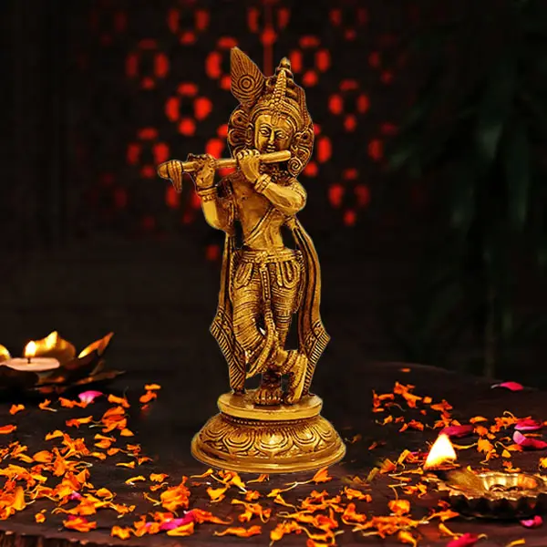 Brass Krishna Murti 40 Brass Krishna Murti (पीतल कृष्ण मूर्ति)