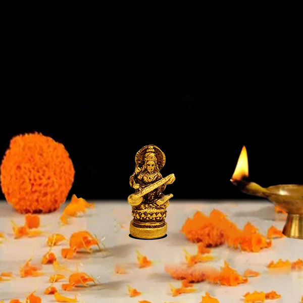 Brass Saraswati Idol